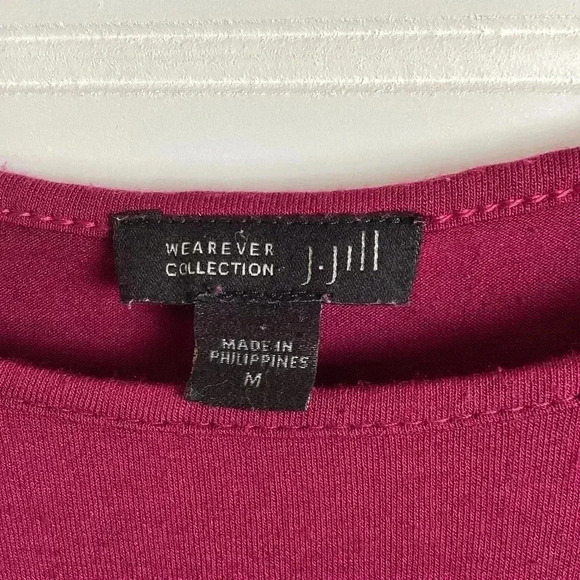 J. JILL Top  Medium Tunic Wearever Collection Rayon Maroon - Picture 4 of 8